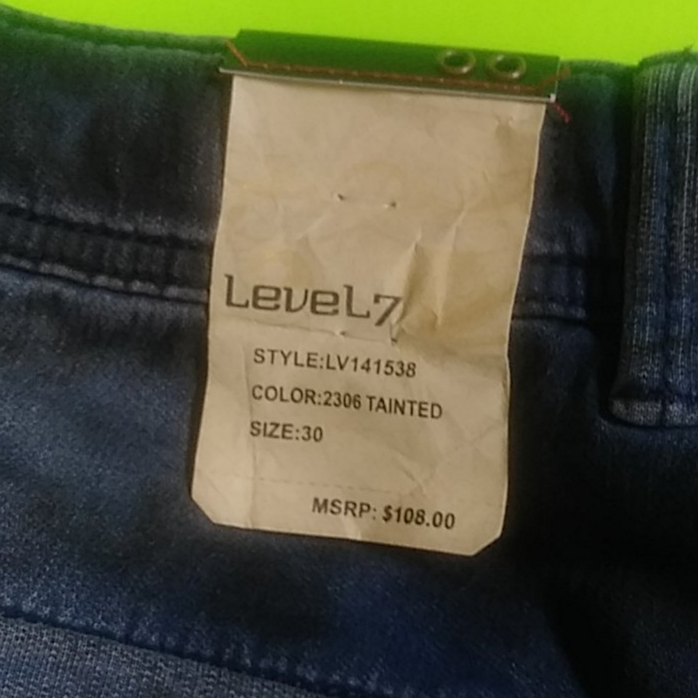 Level 7 blue distressed cargo pants